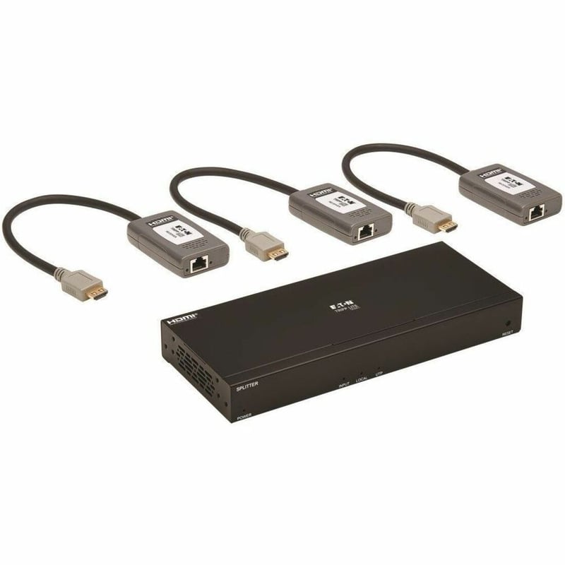 Tripp Lite by Eaton 4-Port HDMI over Cat6 Extender Kit Splitter/3x Pigtail Receivers - 4K 60 Hz HDR 4:4:4 PoC 230 ft. (70.1 m) TAA - Thumbnail 1