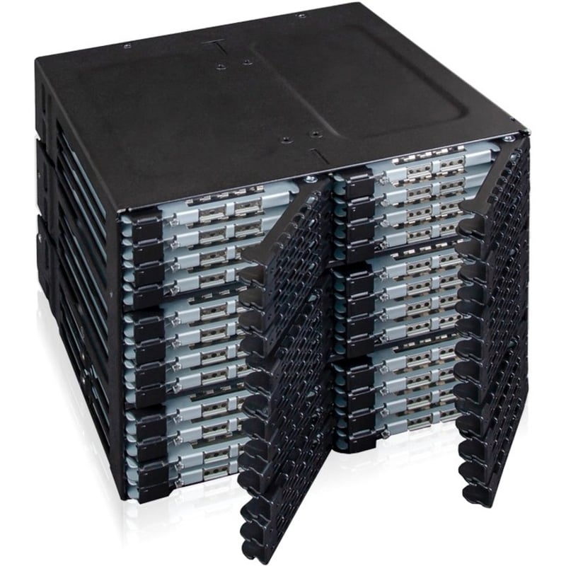 Icy Dock ToughArmor MB924IP-B Drive Enclosure for 5.25" SATA, Serial Attached SCSI (SAS) - Mini-SAS Host Interface External - Black