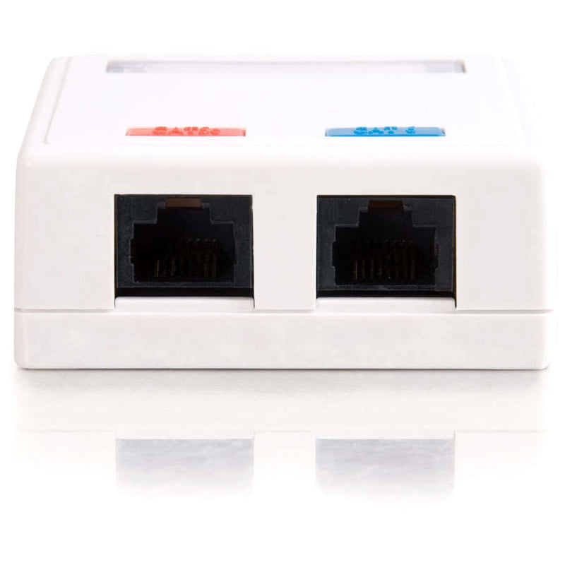 C2G 2-Port Cat5E Surface Mount Box - White - Thumbnail 4