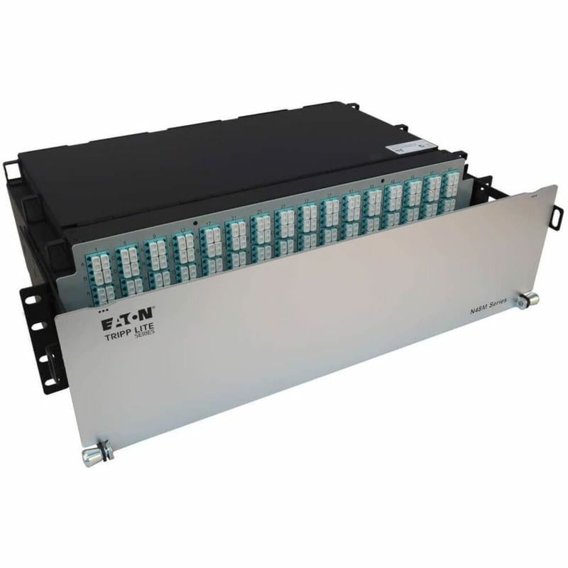 Eaton Tripp Lite Series Preloaded Fiber Patch Panel, 3U - 64x (12F MTP/MPO-PC to 4x LC Duplex F/F) 8F Trunk Cables, OM4 Multimode, 3 m (9.8 ft.) - Thumbnail 1