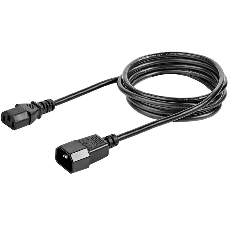 StarTech.com 6ft (1.8m) Power Extension Cord, C14 to C13, 10A 125V, 18AWG, Computer Power Cord Extension, Power Supply Extension Cable - Thumbnail 2