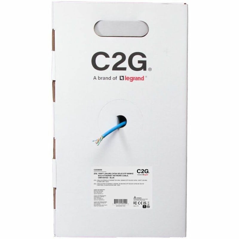 C2G BULK CAT6A F/UTP CMR TAA BL C2G 1000FT CAT6A ETHERNET CABLE CMR - Thumbnail 3