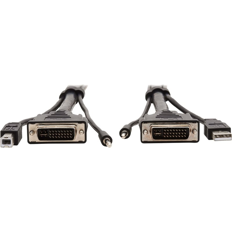 Eaton Tripp Lite Series DVI KVM Cable Kit, 3 in 1 - DVI, USB, 3.5 mm Audio (3xM/3xM) 10 ft. (3.05 m) - Thumbnail 3