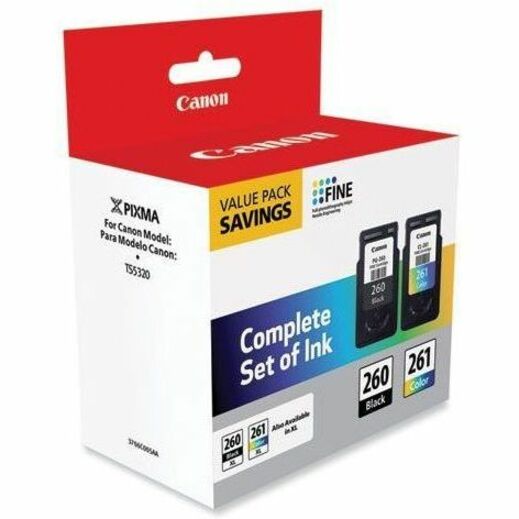 Canon PG-260 / CL-261 Original Inkjet Ink Cartridge - Value Pack - Black, Color - 2 / Pack - Thumbnail 4