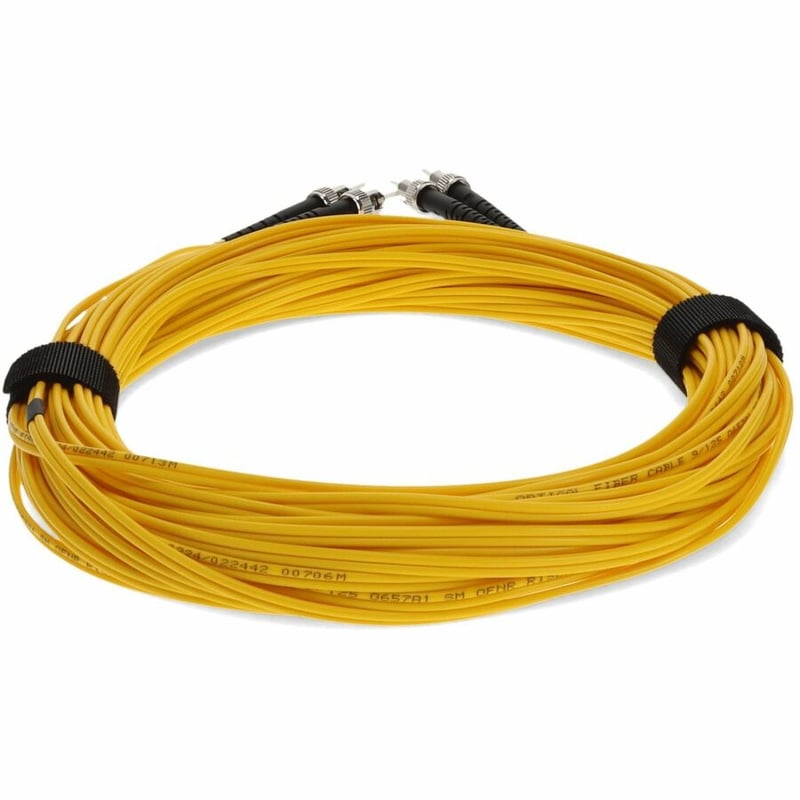 AddOn 18m ST to ST Yellow OS2 Duplex OFNR (Riser-Rated) TAA SMF Fiber Patch Cable - Thumbnail 4