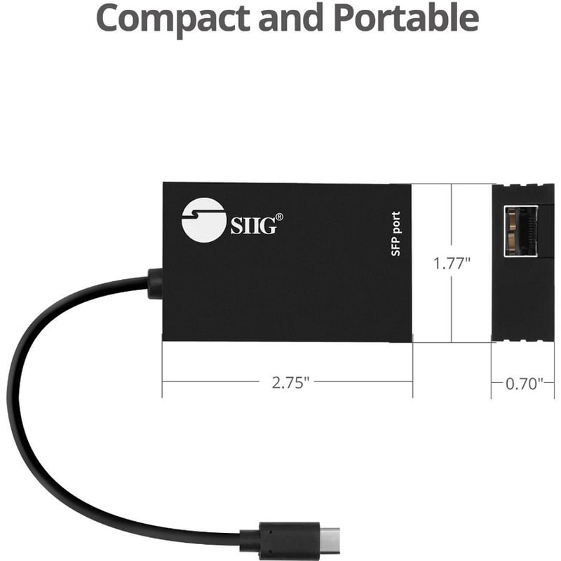 SIIG USB-C to SFP Gigabit Ethernet Adapter - Thumbnail 3