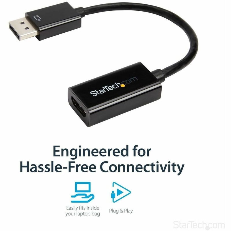 StarTech.com DisplayPort to HDMI Adapter, 4K 30Hz Active DP to HDMI Video Converter, Ultra HD DP 1.2 to HDMI 1.4 Monitor Adapter Dongle - Thumbnail 3
