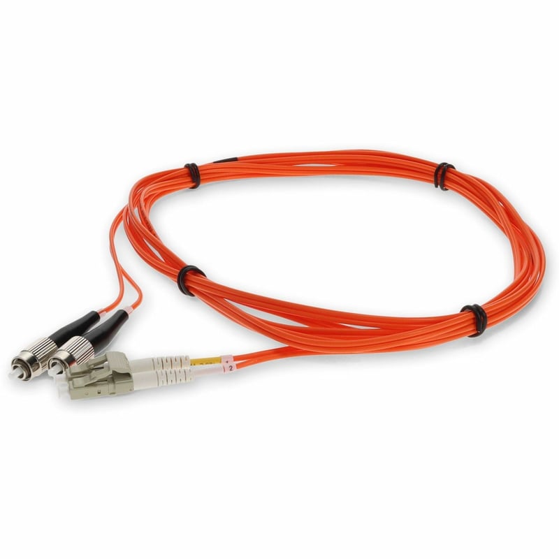 AddOn 5m LC to FC Orange OM1 Duplex OFNR (Riser-Rated) MMF Fiber Patch Cable - Thumbnail 1