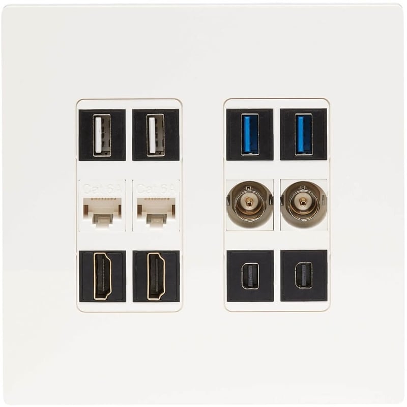 Tripp Lite by Eaton Keystone Wall Plate 12Port Cat5e/Cat6/Cat6a USB HDMI DisplayPort - Thumbnail 3