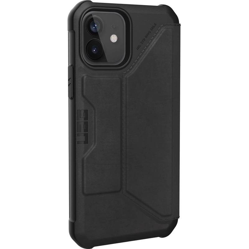 Urban Armor Gear Metropolis Carrying Case (Folio) Apple iPhone 12 Pro, iPhone 12 Pro Smartphone - LTHR ARMR Black - Thumbnail 3