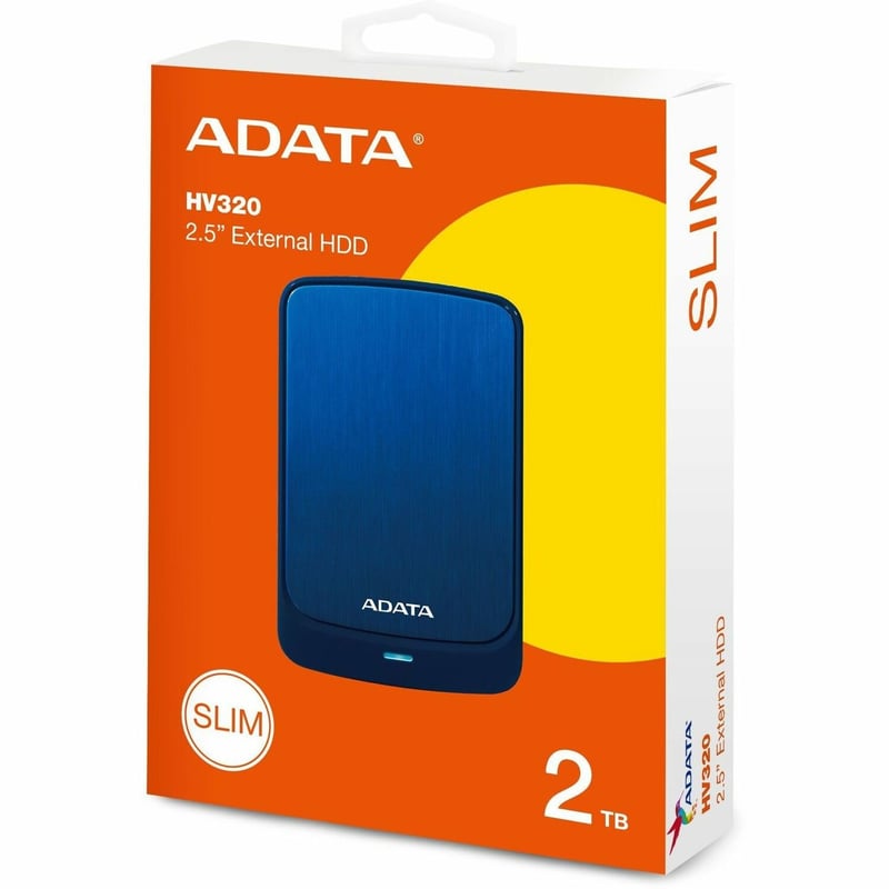 Adata HV320 AHV320-2TU31-CBL 2 TB Portable Hard Drive - External - Blue - Thumbnail 1