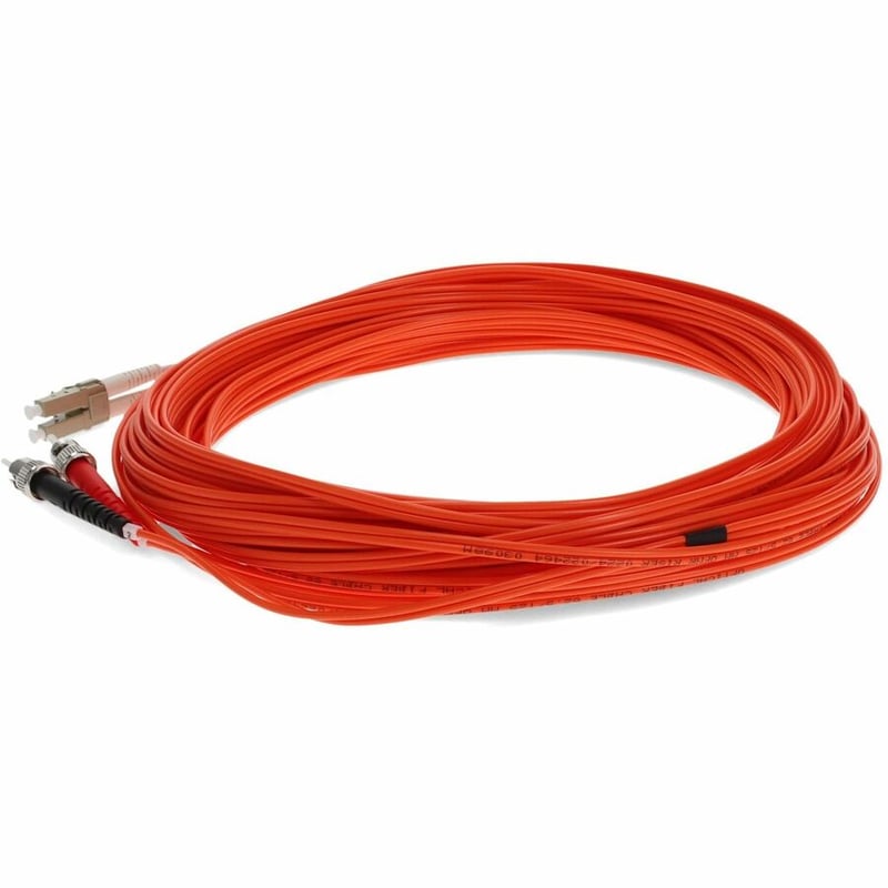 AddOn 11m ST to LC Orange OM1 Duplex OFNR (Riser-Rated) MMF Fiber Patch Cable - Thumbnail 2
