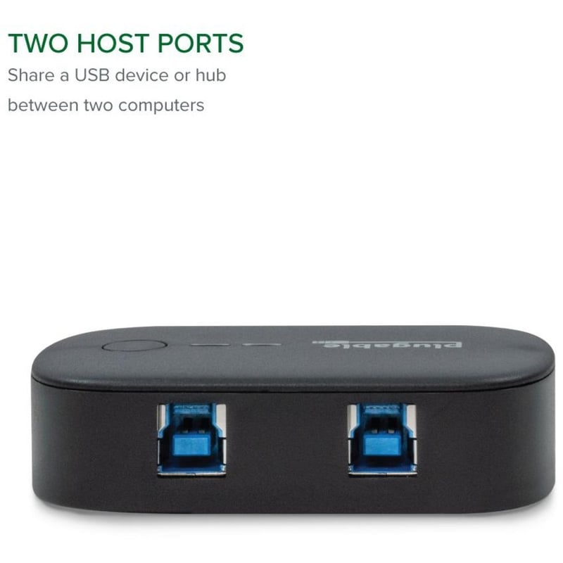 Plugable USB 3.0 Sharing Switch for One-Button Swapping of USB Device or Hub Between Two Computers - Thumbnail 2