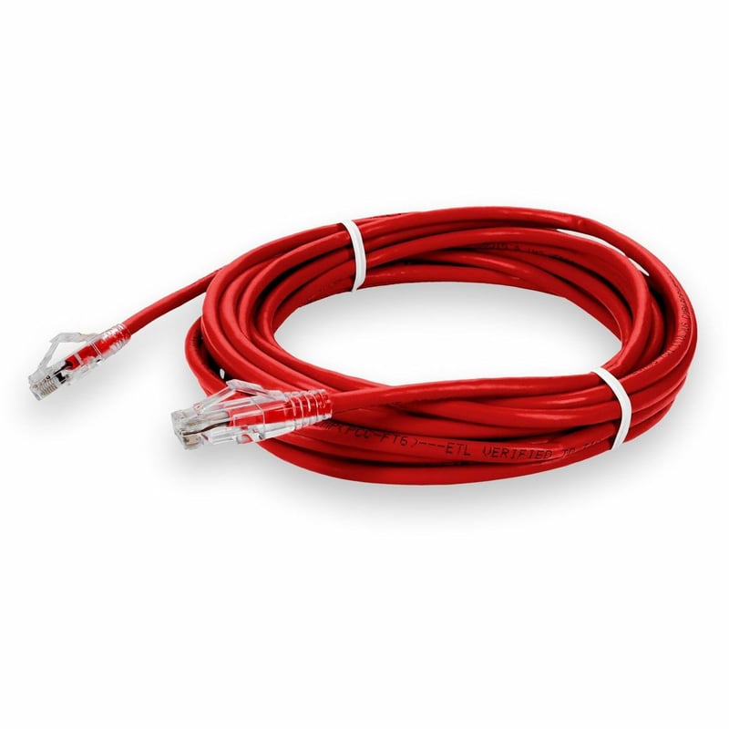 AddOn 16ft Red CAT 6 Plenum-Rated Ethernet Cable Snagless Bubble Boot RJ-45 M/M - Thumbnail 1