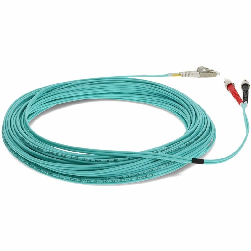 AddOn 15m LC (Male) to ST (Male) Aqua OM4 Duplex Fiber OFNR (Riser-Rated) Patch Cable - Thumbnail 5
