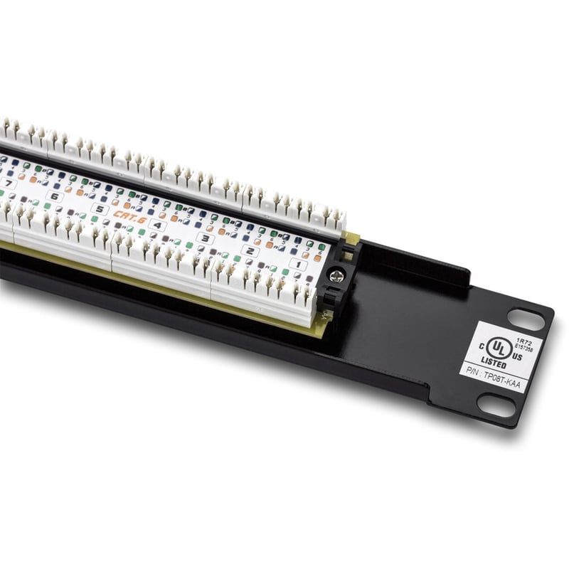TRENDnet 8-Port Cat6 Unshielded Patch Panel, TC-P08C6, Rackmount, 10 Inch Wide, 8 x Gigabit RJ-45 Ethernet Ports, Pre-numbered Ports, 250 Mhz Connection, Color Coded Labeling, 110 IDC Terminal Blocks - Thumbnail 4