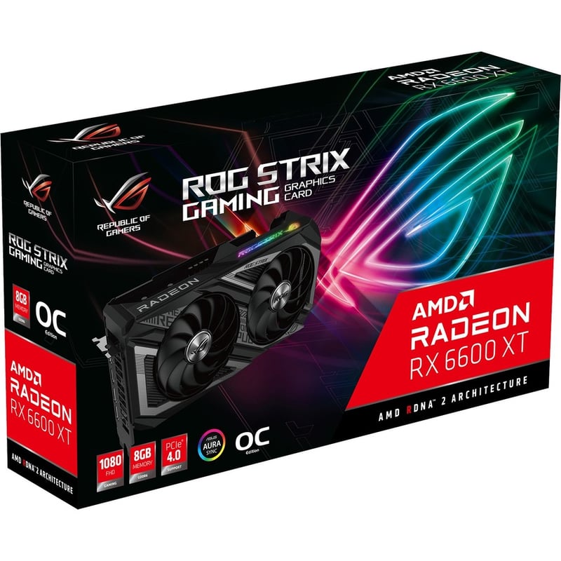 Asus ROG AMD Radeon RX 6600 XT Graphic Card - 8 GB GDDR6 - Thumbnail 3