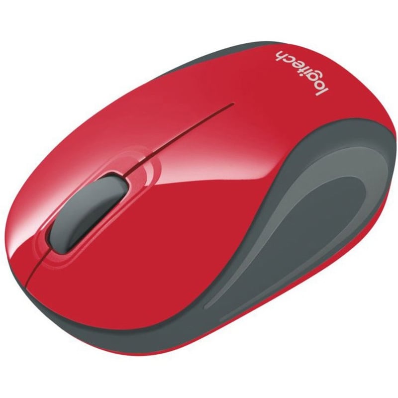 Logitech Wireless Mini Mouse M187 Ultra Portable, 2.4 GHz with USB Receiver, 1000 DPI Optical Tracking, 3-Buttons, PC / Mac / Laptop - Red - Thumbnail 3