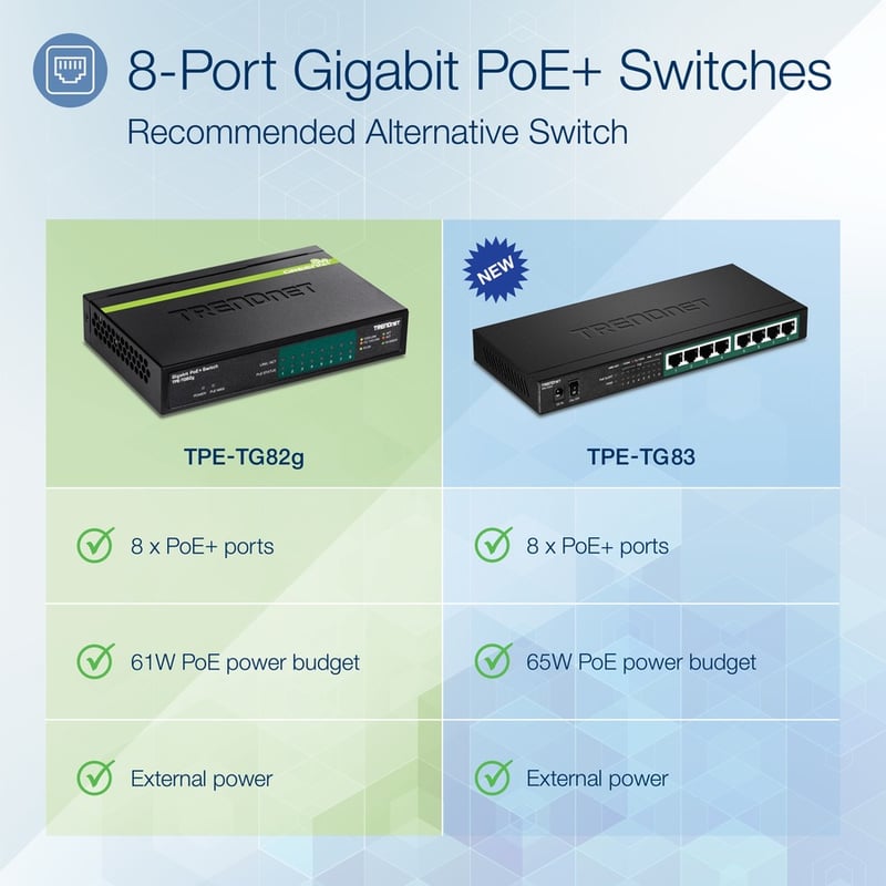 TRENDnet 8-Port Gigabit GREENnet Switch, Ethernet Network Switch, 8 x 10-100-1000 Mbps Gigabit Ethernet Ports, 16 Gbps Switching Capacity, Metal, Lifetime Protection, Black, TEG-S82G - Thumbnail 2