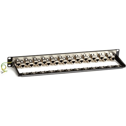 Black Box CAT6A Shielded Feed-Through Patch Panel, 24-Port, 1U - Thumbnail 1