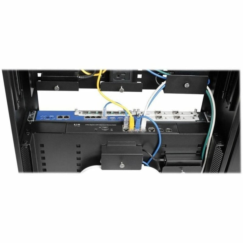 Tripp Lite by Eaton SmartRack 3U Low-Profile Vertical-Mount Switch-Depth Wall-Mount Structured Wiring Enclosure Adjustable Equipment Brackets - Thumbnail 3