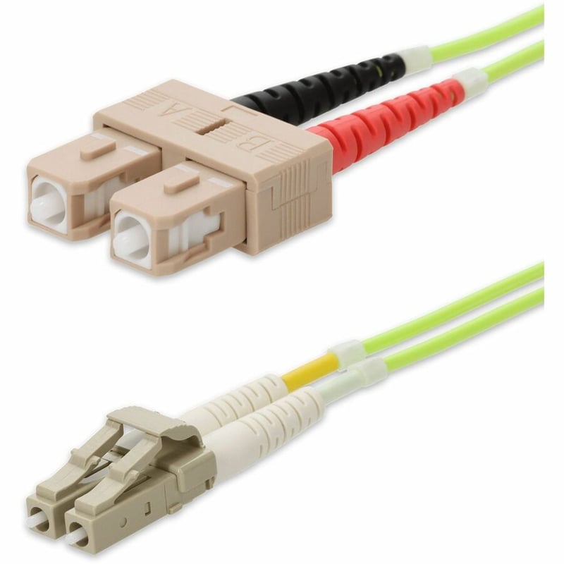 AddOn 40m SC to LC Lime Green OM5 Duplex OFNR (Riser-Rated) Fiber Patch Cable - Thumbnail 2