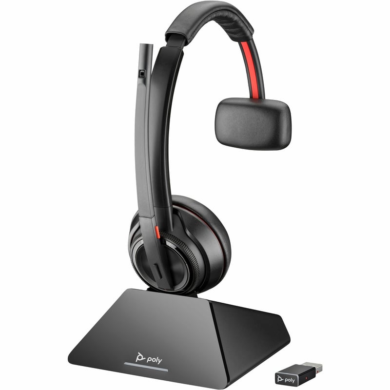 Poly Savi 8210 UC Microsoft Teams Certified DECT 1920-1930 MHz USB-A Headset - Thumbnail 1