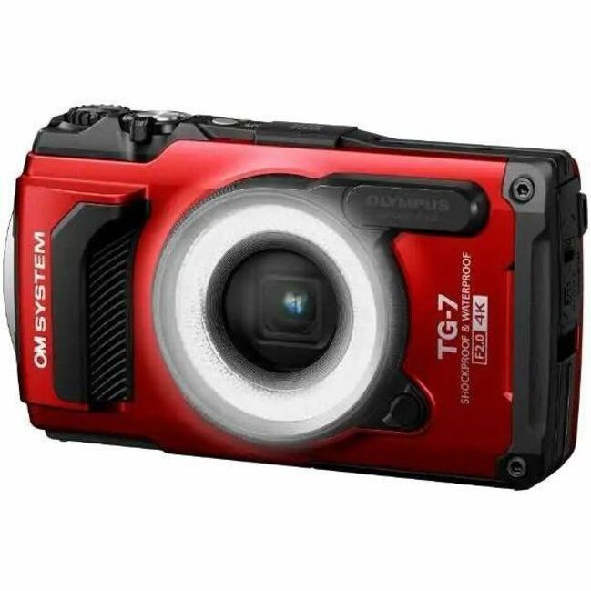Olympus OM SYSTEM TG-7 12 Megapixel Compact Camera - Black, Red - Thumbnail 2