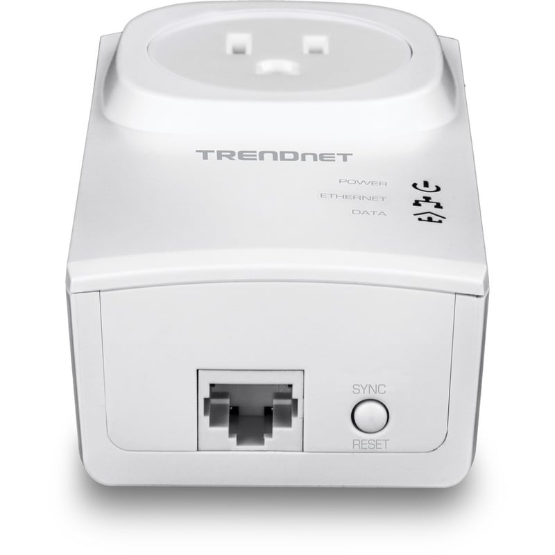 TRENDnet Powerline 500 AV Nano Adapter Kit With Built-In Outlet, Power Outlet Pass-Through, Includes 2 x TPL-407E Adapters, Plug & Play, Ideal For Smart TVs, Gaming, White, TPL-407E2K - Thumbnail 4