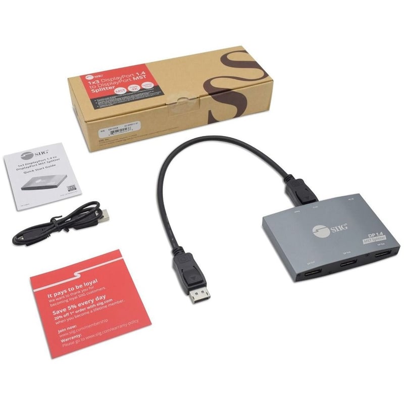 SIIG 1x3 DisplayPort 1.4 to DisplayPort MST Splitter - Thumbnail 2