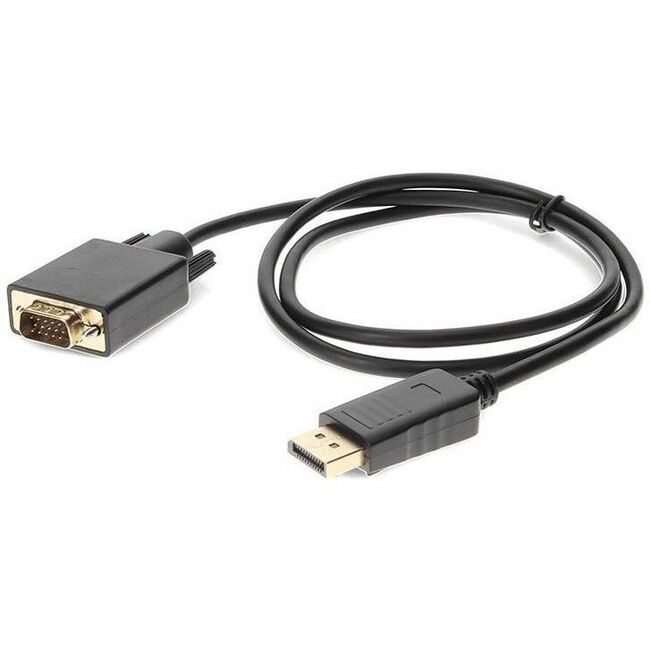 3ft DisplayPort 1.2 Male to VGA Male Black Cable For Resolution Up to 1920x1200 (WUXGA) - Thumbnail 1