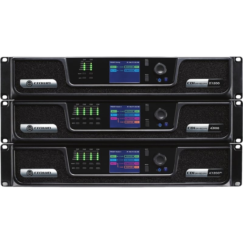 Crown CDi DriveCore 2|1200 Amplifier - 2400 W RMS - 2 Channel - Silver - Thumbnail 4