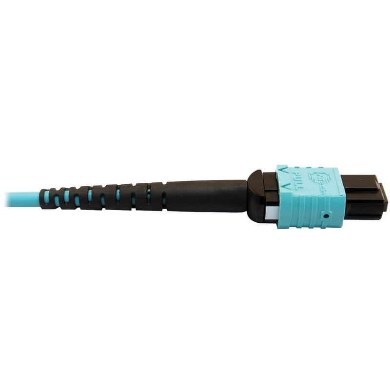 Eaton Tripp Lite Series 400G Multimode 50/125 OM4 Plenum-Rated Fiber Optic Cable, 24F MTP/MPO-PC (F/F), Aqua, 10 m - Thumbnail 2