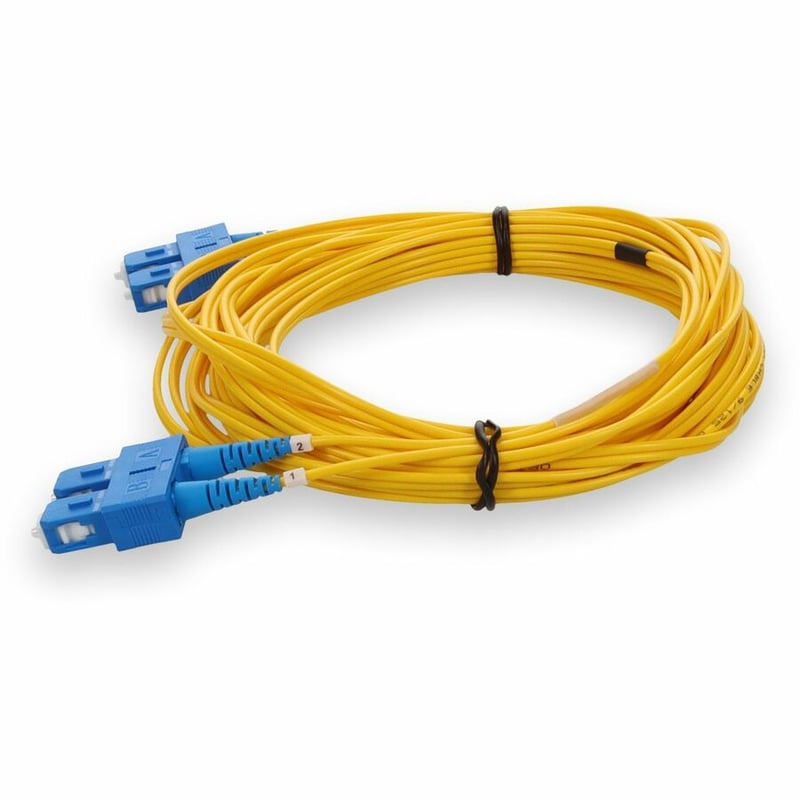 AddOn 5m SC to SC Yellow OS2 Duplex Microboot, Snagless OFNR (Riser-Rated) SMF Fiber Patch Cable - Thumbnail 2