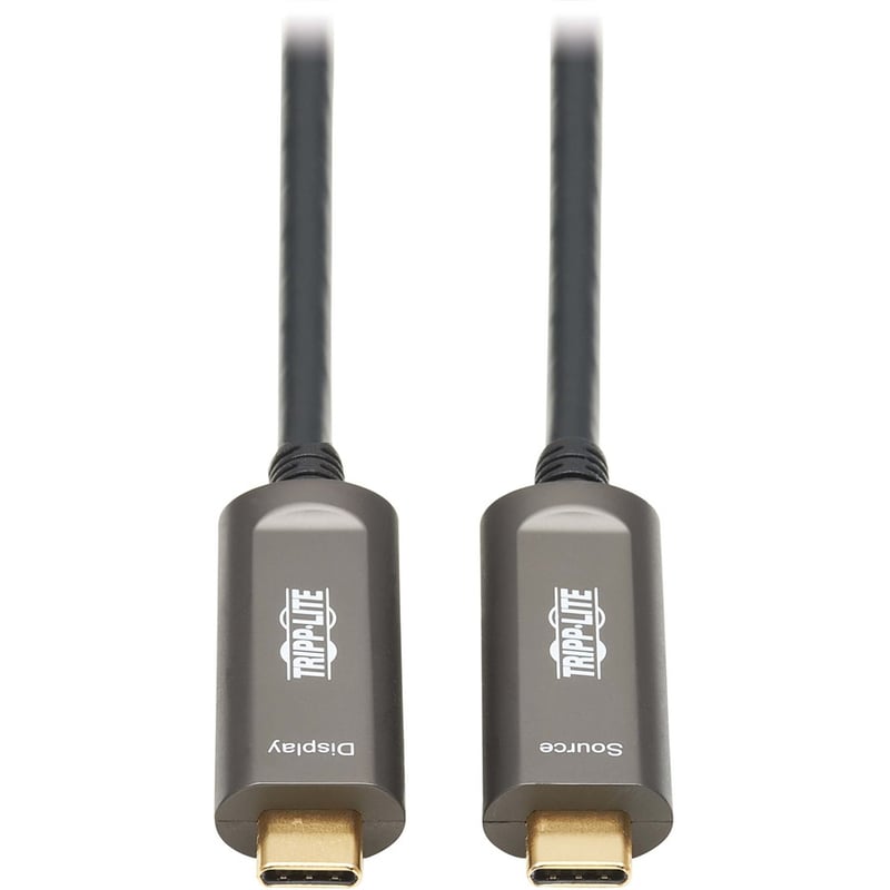 Tripp Lite by Eaton USB-C to USB-C Plenum-Rated Fiber Active Optical Cable (AOC) - 4K 60 Hz HDR 4:4:4 M/M Black 30 m (98 ft.) - Thumbnail 2
