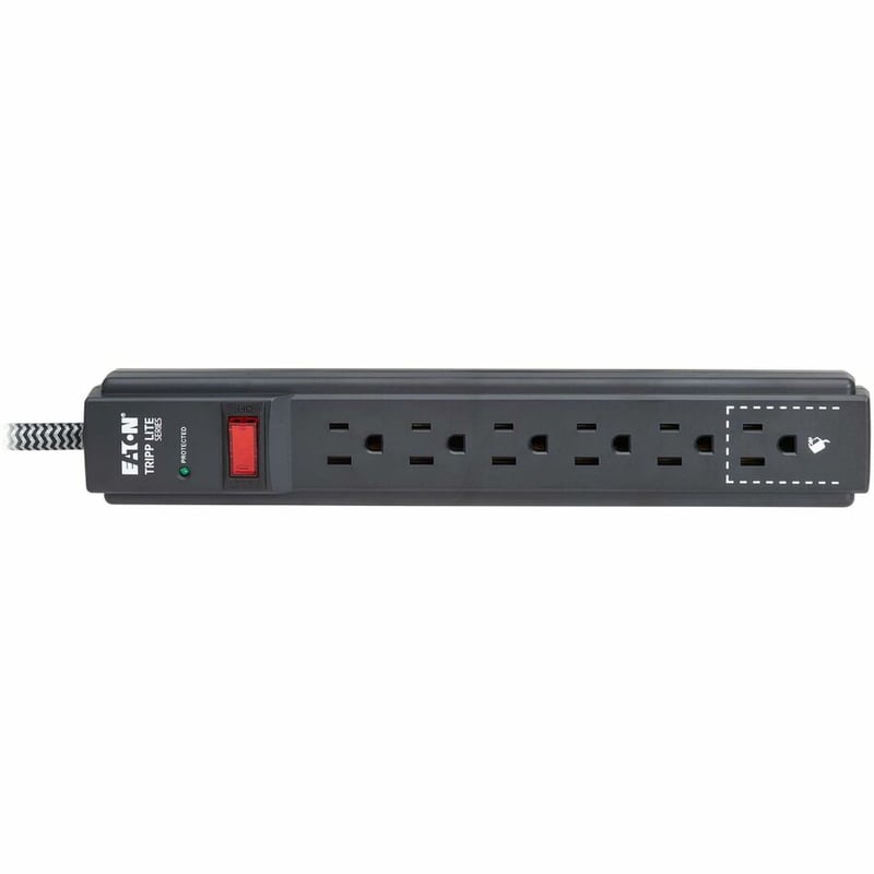 6-OUTLET SURGE PROTECTOR 5-15R 1500 J 25FT 7.6M BRAIDED CORD BLACK - Thumbnail 2