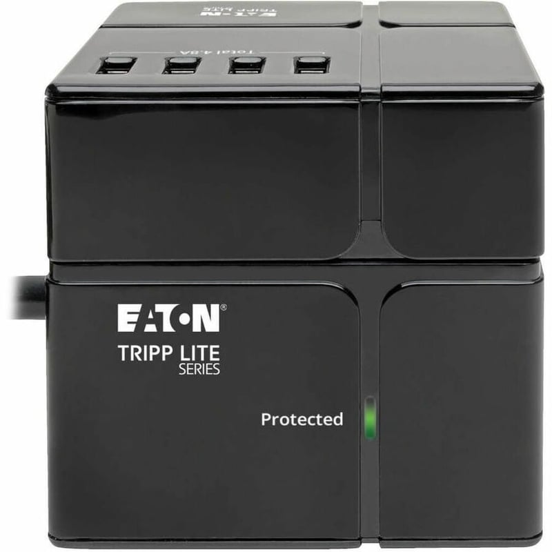 Tripp Lite by Eaton Protect It! 3-Outlet Power Cube Surge Protector - 6 USB-A Ports (7.2A Shared) 6 ft. (1.83 m) Cord 540 Joules Black - Thumbnail 2