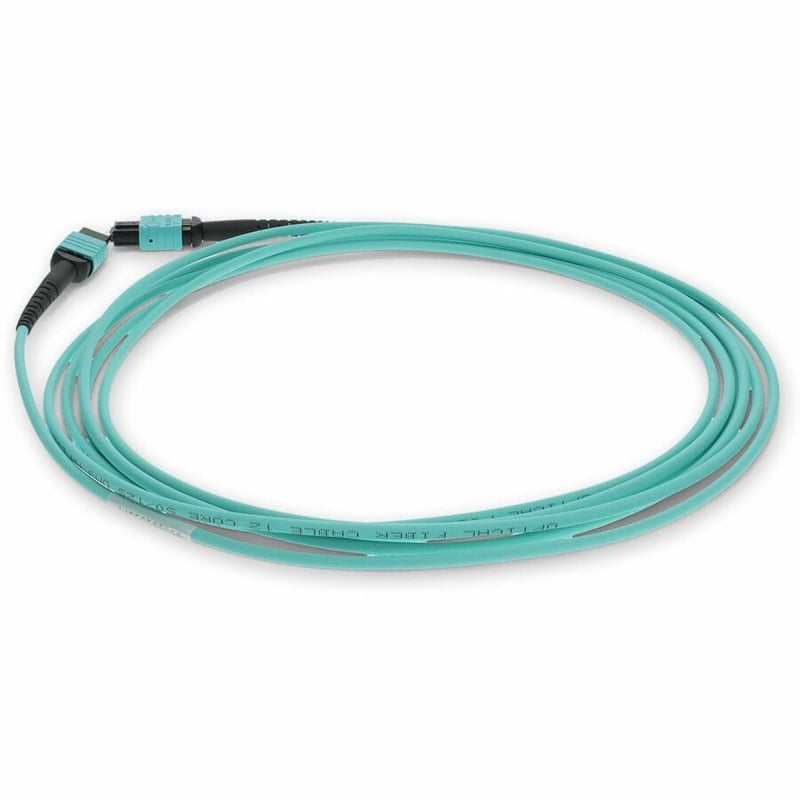 AddOn 5m MPO/UPC (Male) to MPO/UPC (Male) Aqua OM4 OFNR (Riser-Rated) 12-Strand Fiber Patch Cable - Thumbnail 3