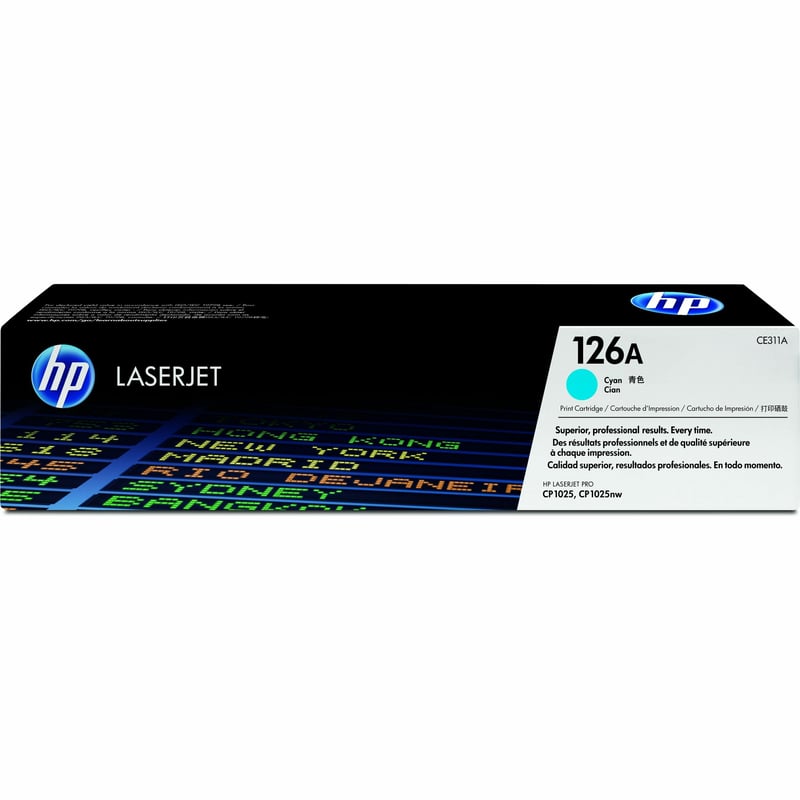 HP 126A (CE311A) Original Standard Yield Laser Toner Cartridge - Single Pack - Cyan - 1 Each - Thumbnail 1