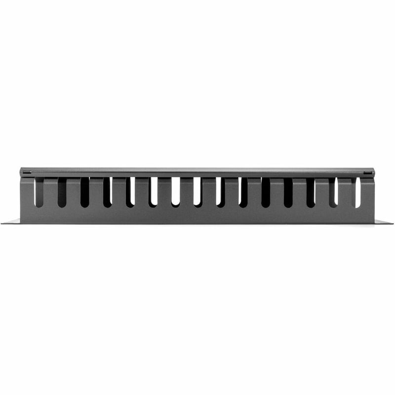 Rocstor 2U Horizontal Finger Duct Rack Cable Management Panel with Cover - Thumbnail 2