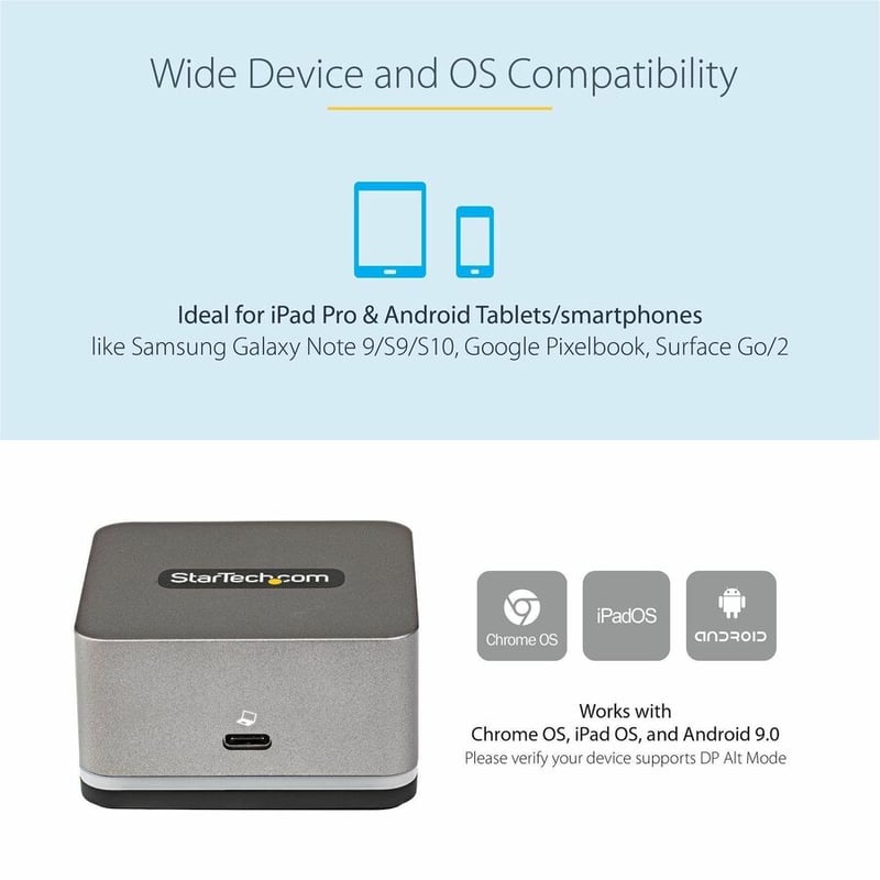 StarTech.com USB C Mini Dock for iPad Pro, Tablets & Smartphones, USB-C Docking Station, 4K HDMI, 27W Power Delivery, 3-Port USB Hub, GbE - Thumbnail 5