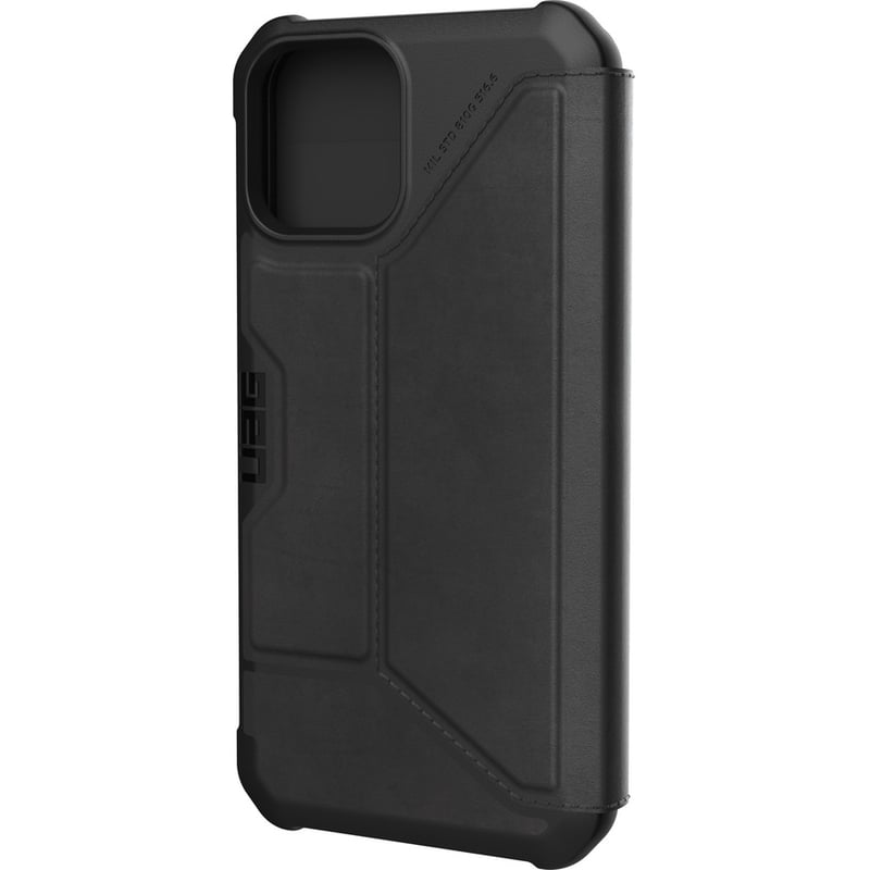 Urban Armor Gear Metropolis Carrying Case (Folio) Apple iPhone 12 Pro, iPhone 12 Pro Smartphone - LTHR ARMR Black - Thumbnail 5