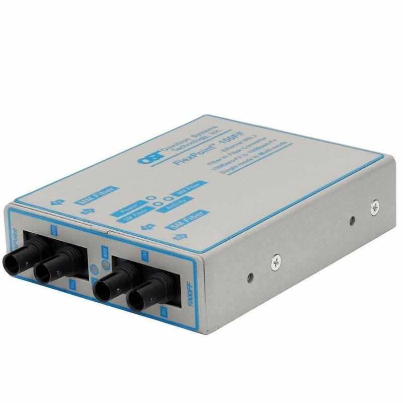 100MBPS FIBER MEDIA CONVERTER S T MM 2KM/ST SM 30KM 850/1310NM AC - Thumbnail 1