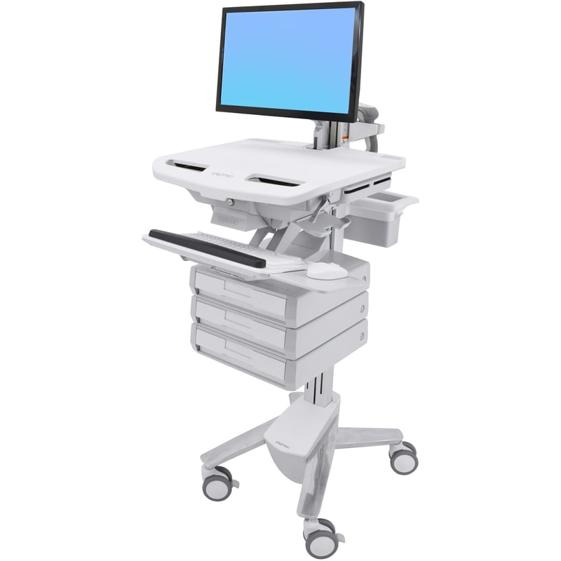 Ergotron StyleView Cart with LCD Arm, 3 Drawers (1x3)