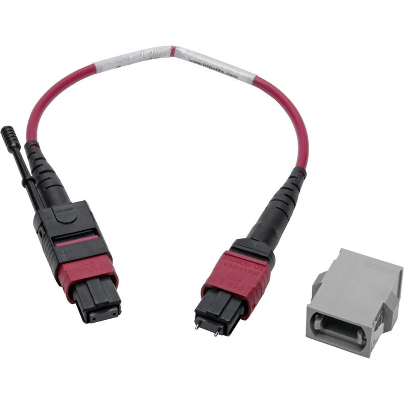 Eaton Tripp Lite Series MTP/MPO Parallel Optics Base-8 Migration Fiber Adapter, Polarity C to B, 12 Fiber, 40GB/100GB, OM4 M/F, Magenta, 8 in. - Thumbnail 1