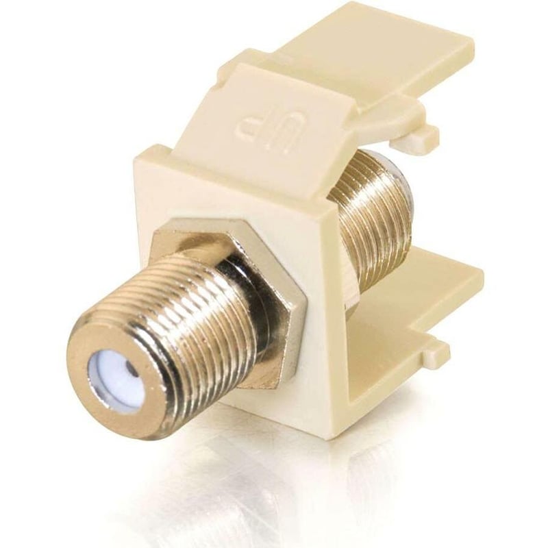 C2G Snap-In F-Type F/F Keystone Insert Module - Ivory - Thumbnail 1