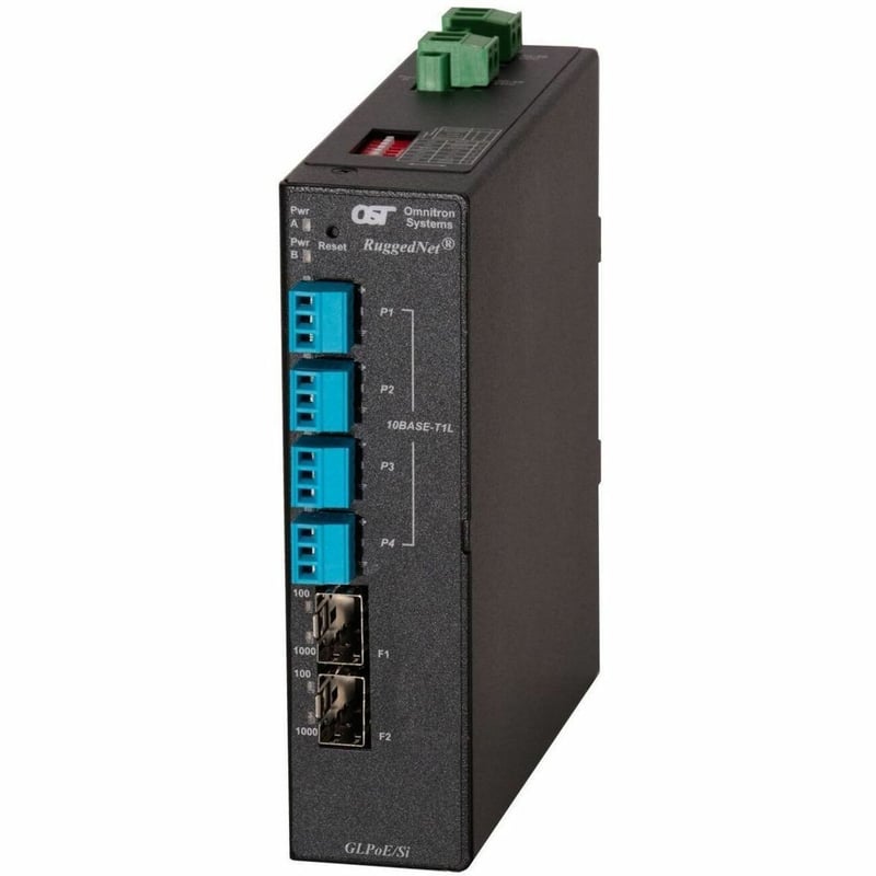 10BASE-TL1 SPOE SWITCH 4X3-PIN 100/1G 2XSFP -40 TO 75C 2XDC PWR