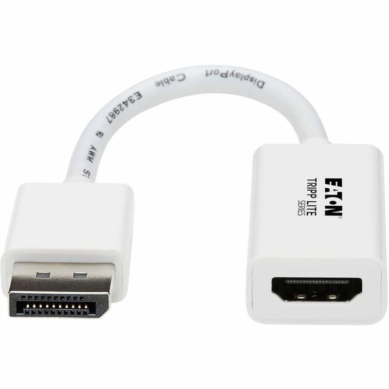 Tripp Lite by Eaton DisplayPort to HDMI Active Adapter (M/F) - 4K 60Hz HDR DP 1.2 HDCP 2.2 White 6 in. - Thumbnail 2