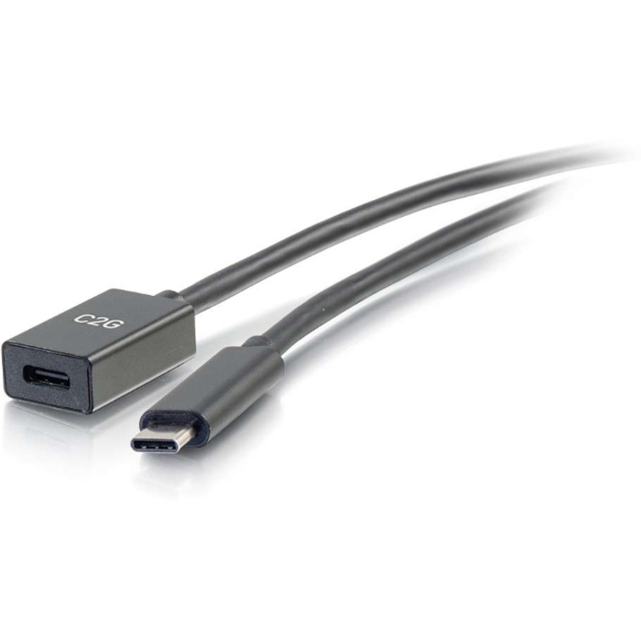 C2G 1ft USB C Extension Cable - USB C to USB C Extension Cable - USB 3.1 Gen 2 - 10Gbps - M/F - Thumbnail 2