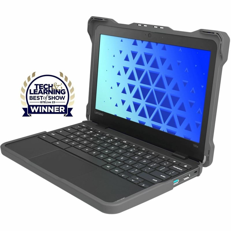 MAXCases, Chromebook Cases, 11, 11 inches, dirt-resistant, shock absorption, durability guaranteed, Lenovo 100e G3, Custom Color, Gray, Clear - Thumbnail 1